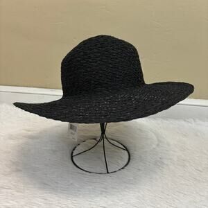NWT Nine West Women's Black Floppy Beach Sun UPF Protection One Size